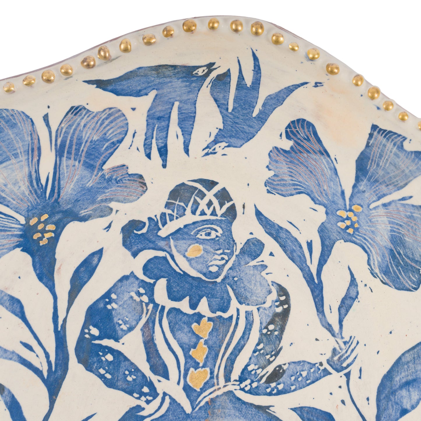 Blue Dancing Jester Candle Sconce