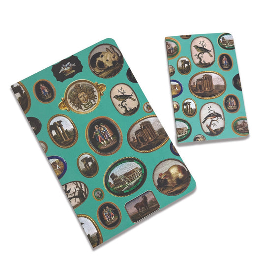 Micromosaics on Duck Egg Blue Digest-Sized Notebook