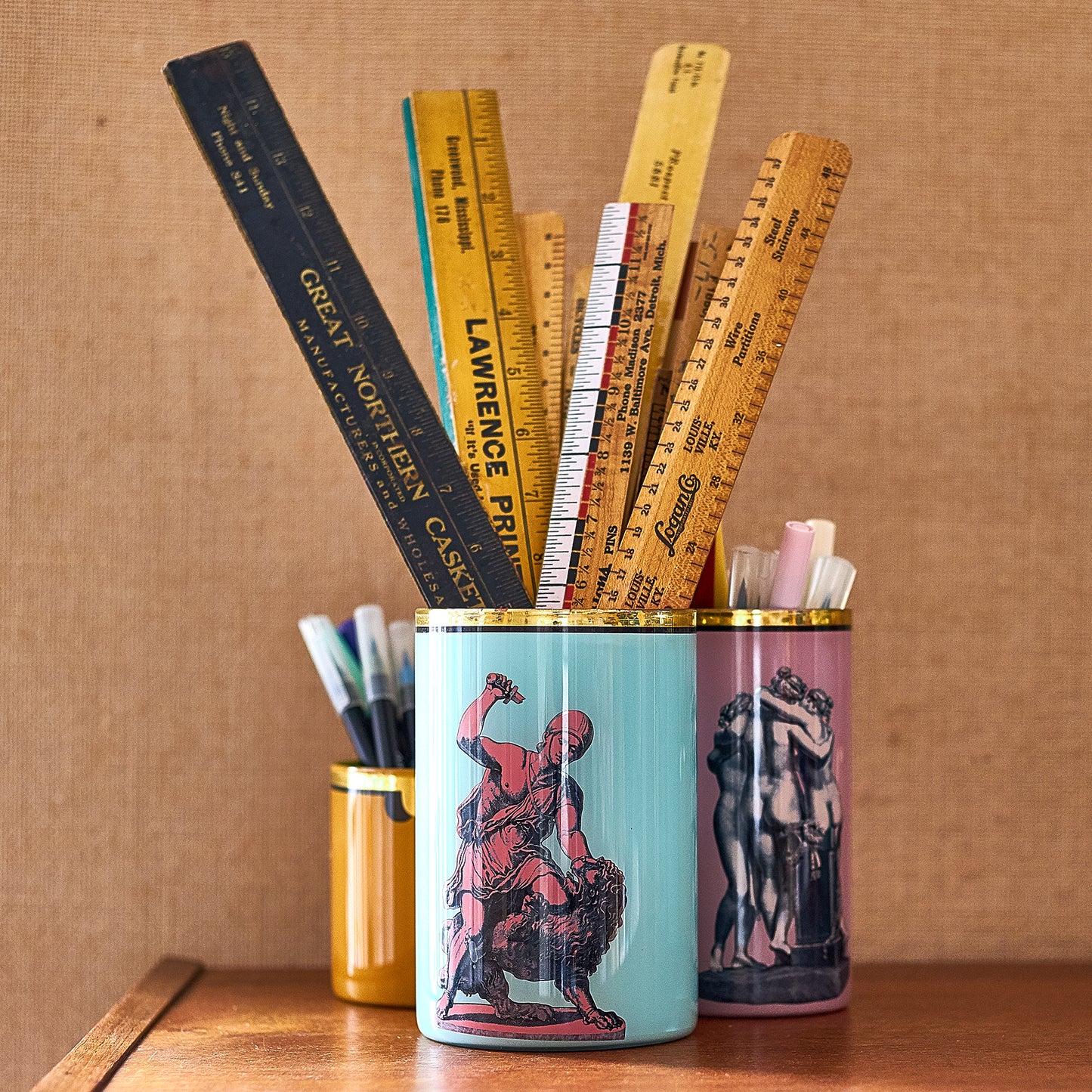 Roman Soldier & Lion Brush Pot - 1st colour edition