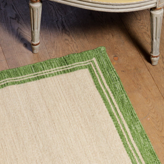 Natural & Green Borders Reversible Rug