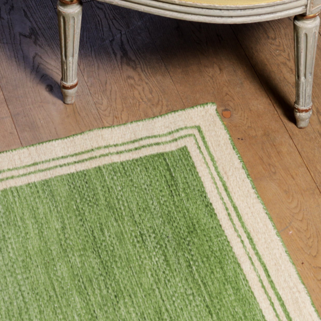 Natural & Green Borders Reversible Rug
