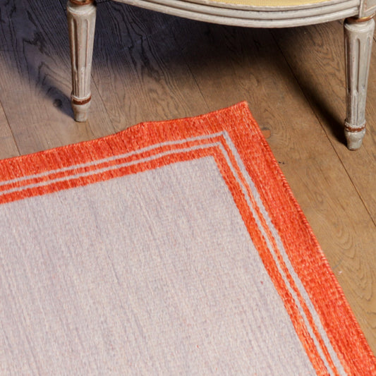 Lilac & Orange Borders Reversible Rug