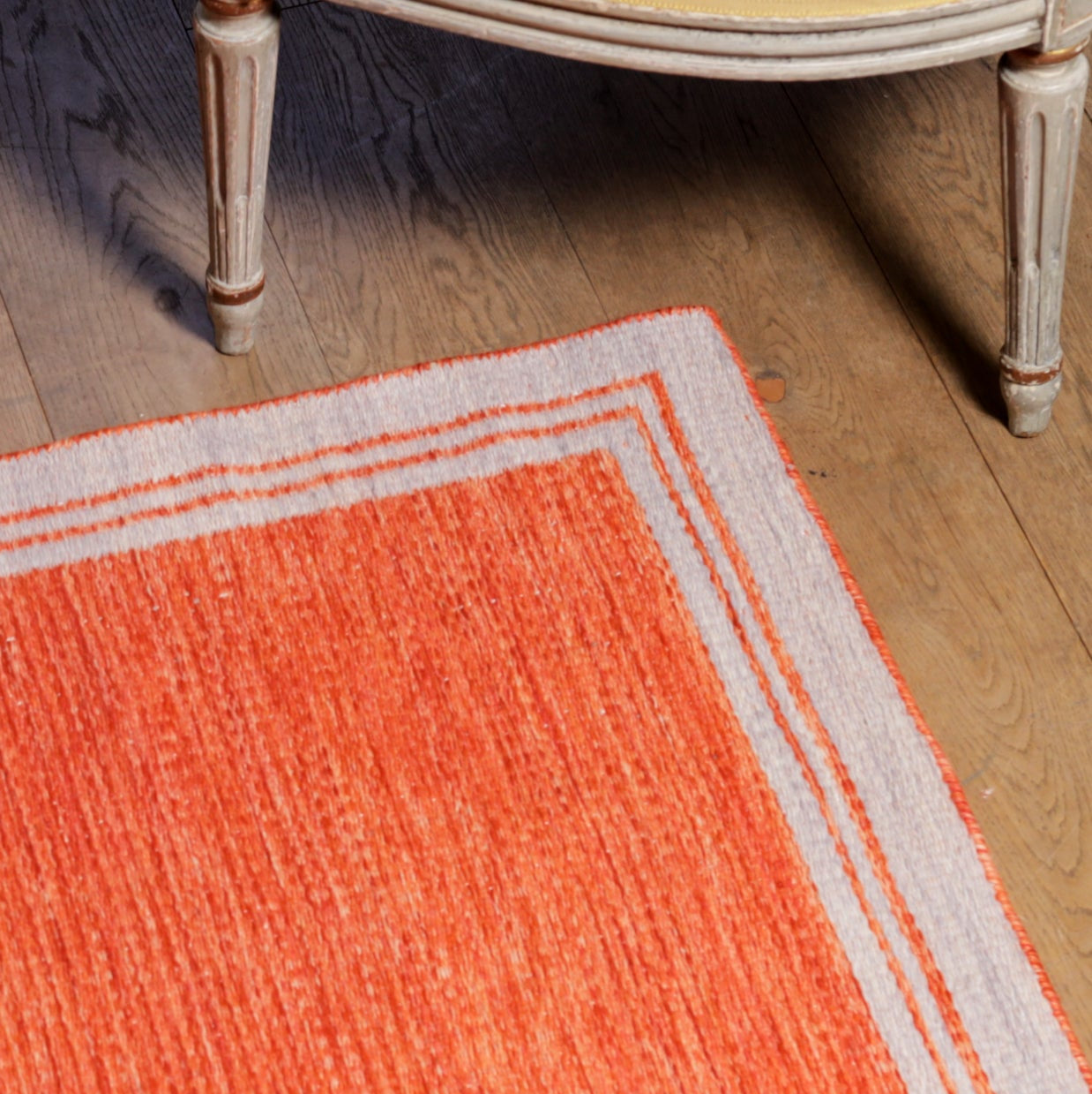 Lilac & Orange Borders Reversible Rug
