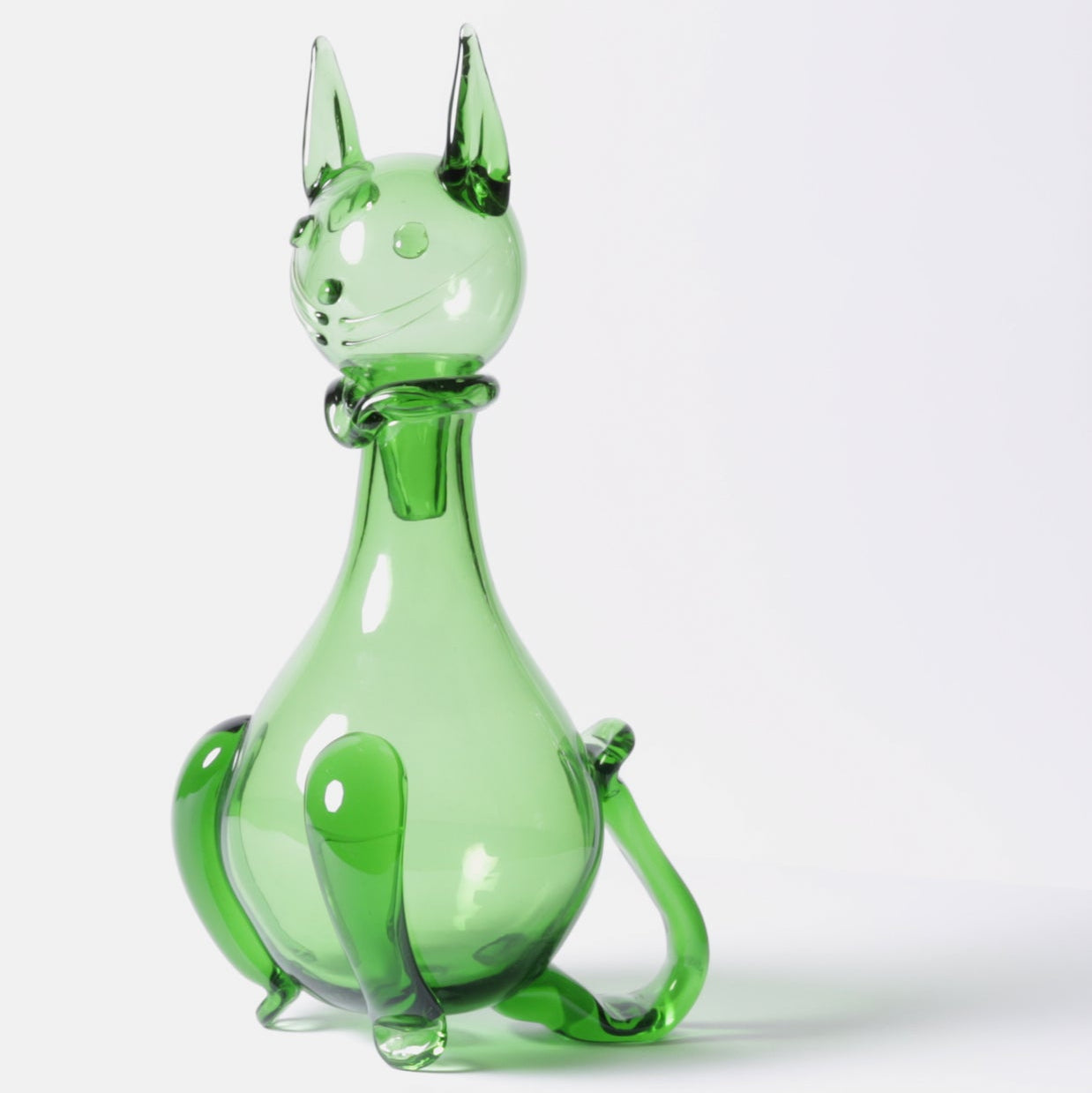 Empoli Verde Cat Decanter, Italy, c.1960s