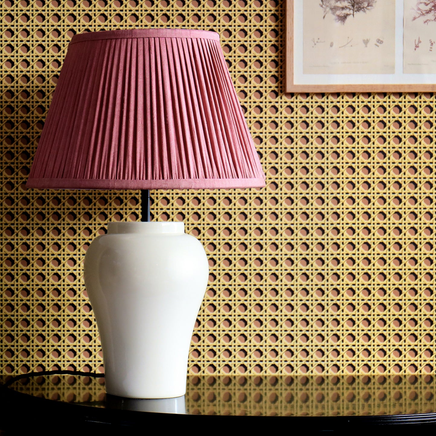 10" Natural Dyed Silk Dupion Lampshade - Pink