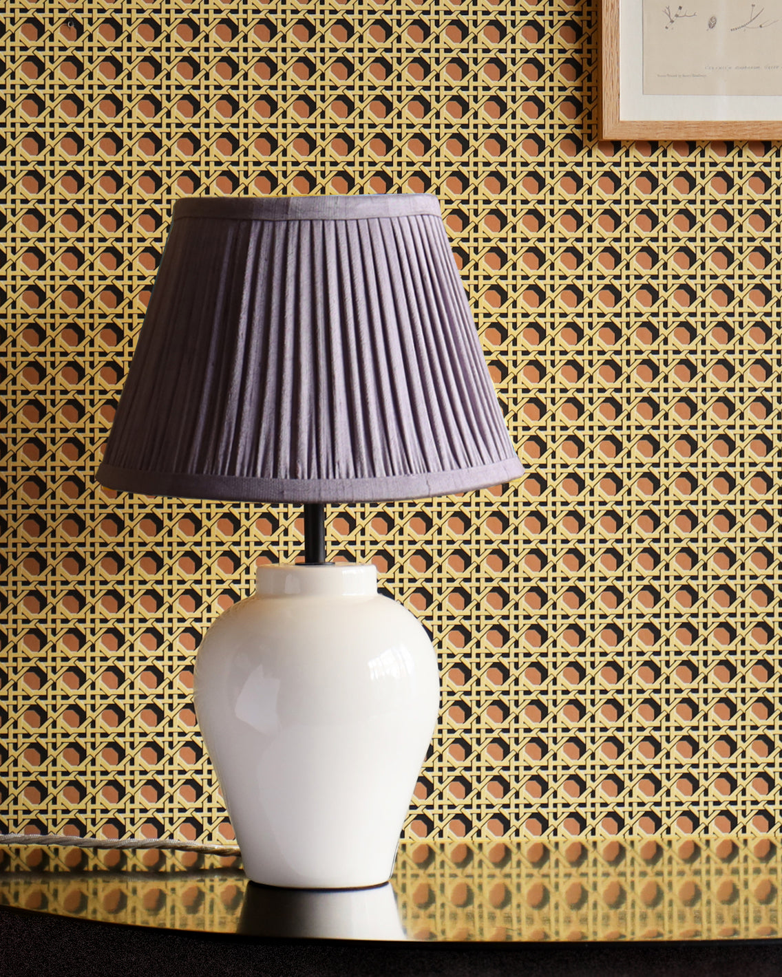 10" Natural Dyed Silk Dupion Lampshade - Lilac