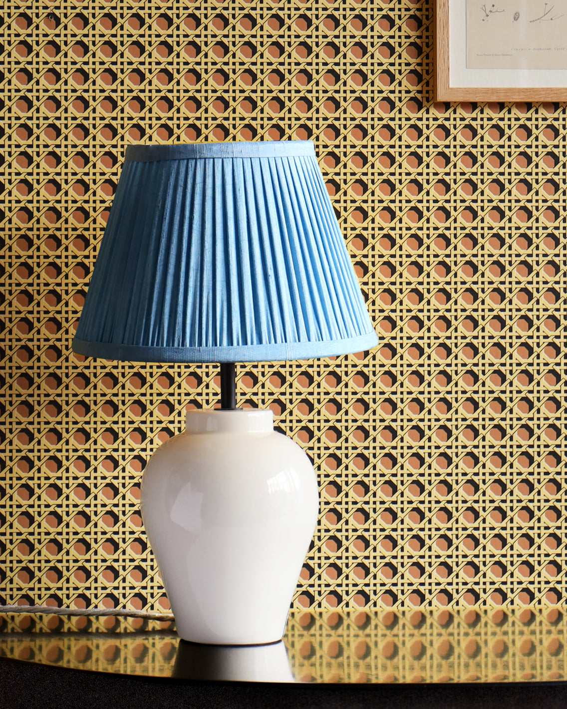 10" Natural Dyed Silk Dupion Lampshade - Blue