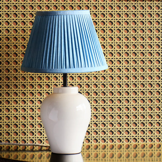 10" Natural Dyed Silk Dupion Lampshade - Blue