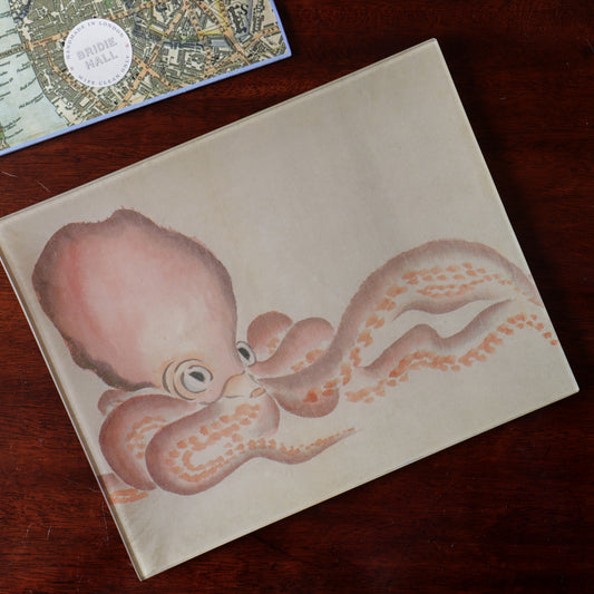 8" x 10" Study Of An Octopus Decoupage Tray