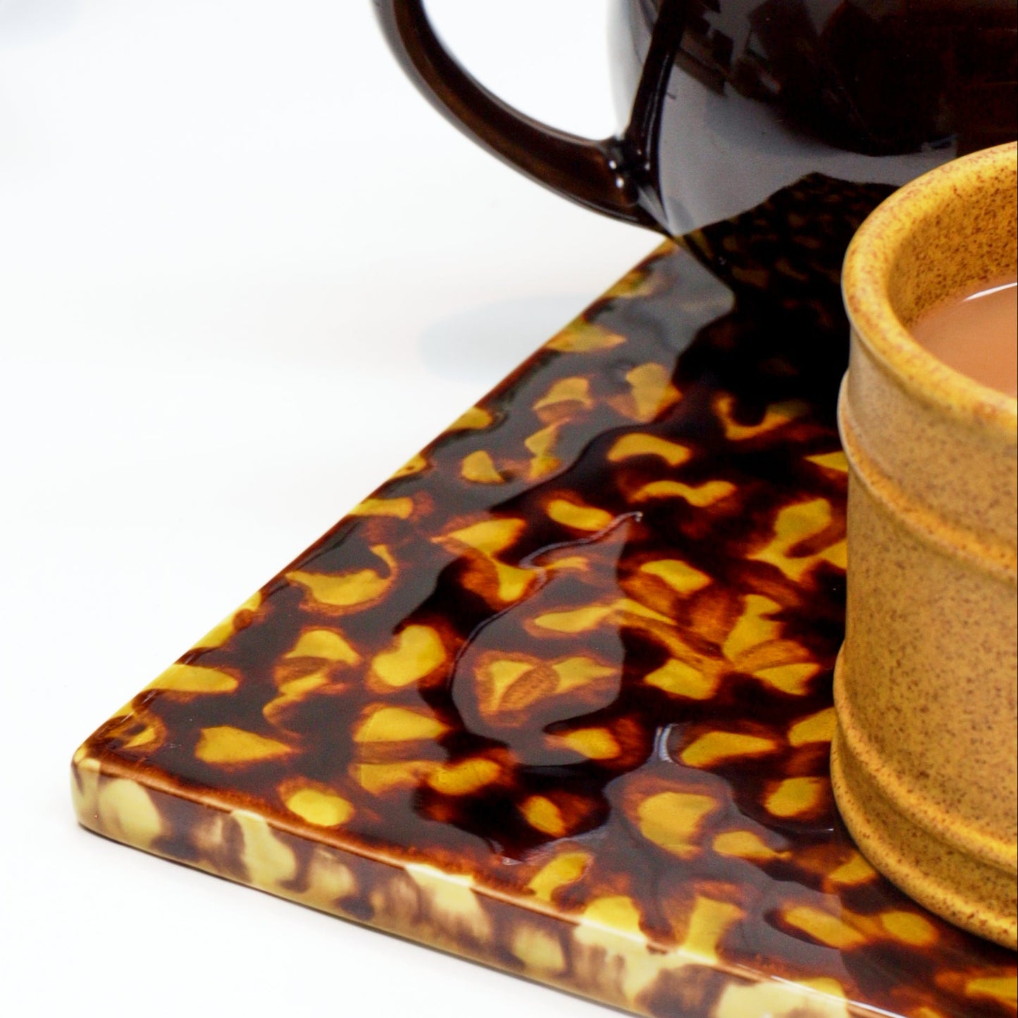Mottled Tortoiseshell Earthenware Trivet