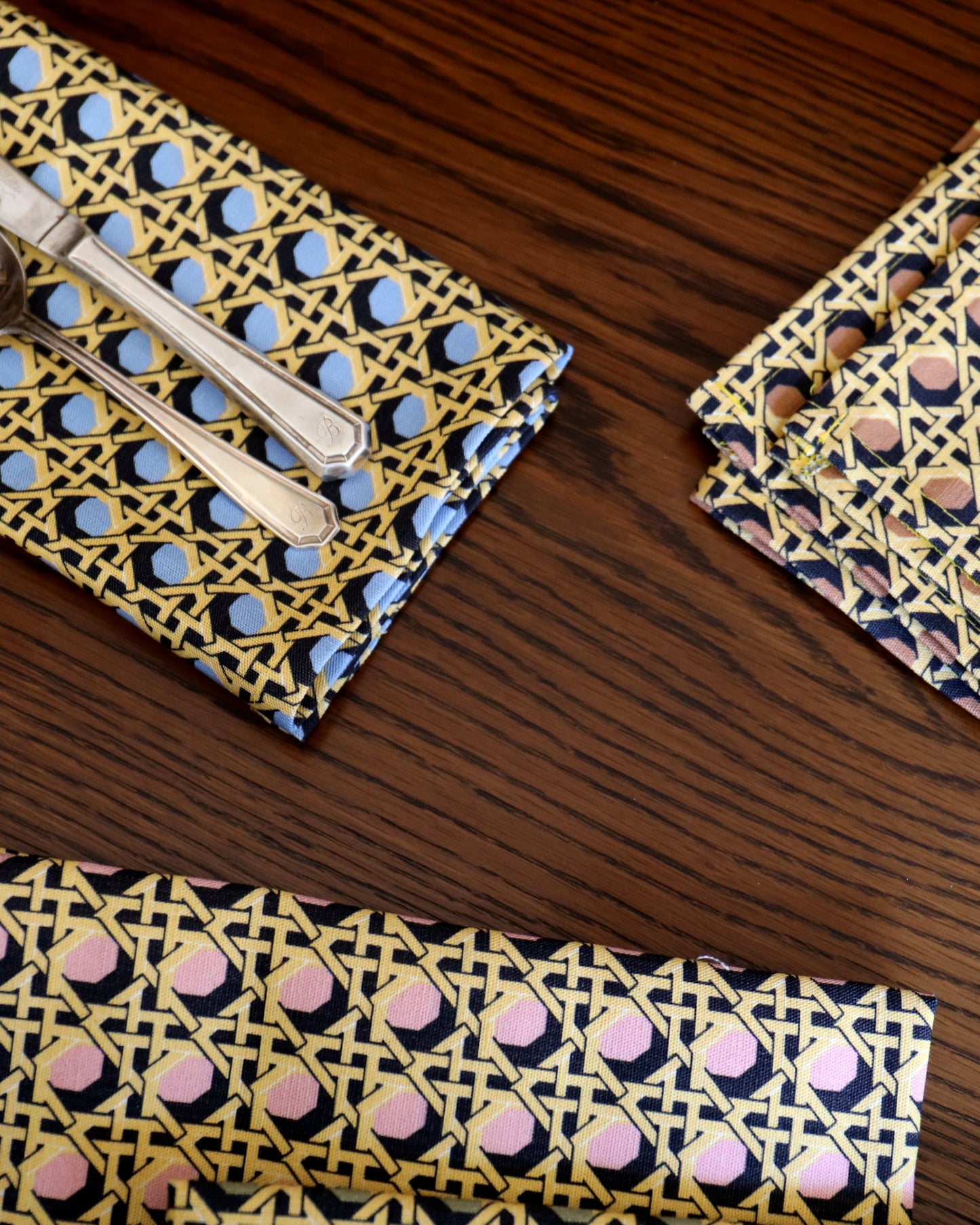 Regency Caning Napkin - Wedgwood Blue