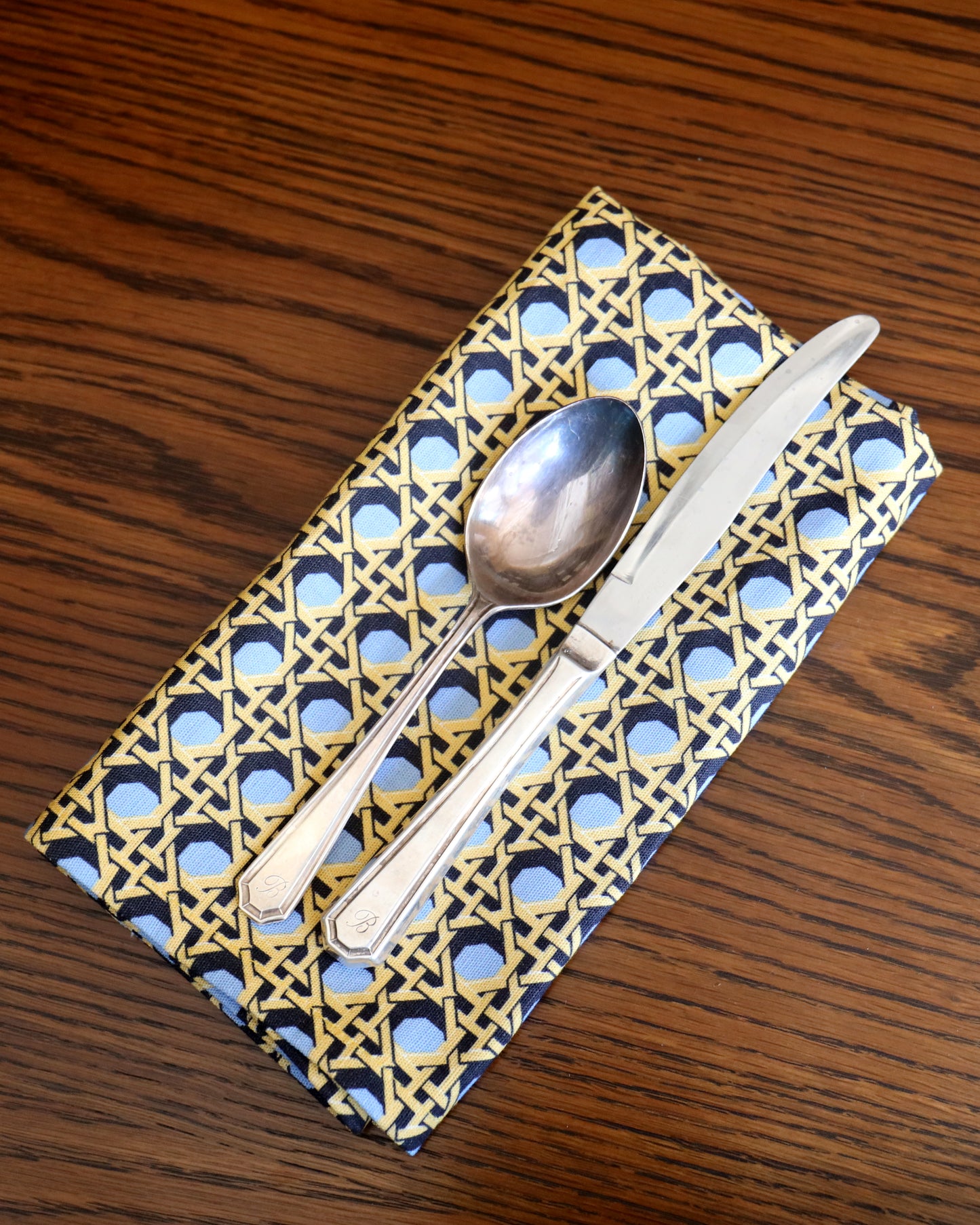 Regency Caning Napkin - Wedgwood Blue