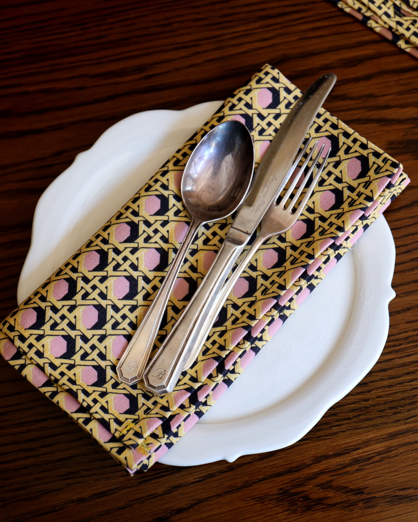 Regency Caning Napkin - Pink