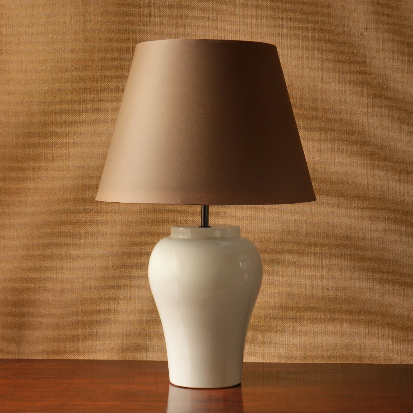 P&H Creamware Temple Lamp