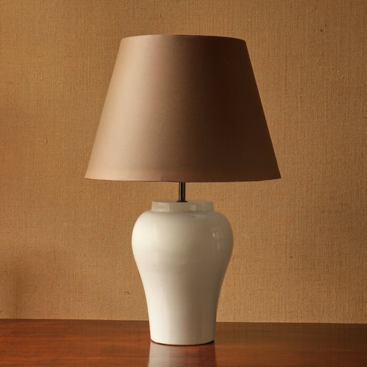 P&H Creamware Temple Lamp