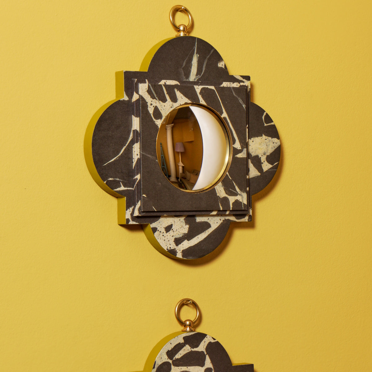 Quatrefoil Mirror - Antique French Marble