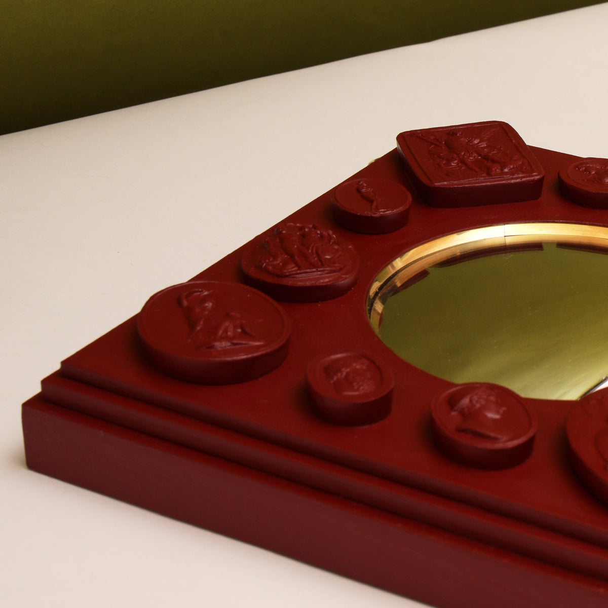 Diamond Mirror with Intaglios - Claret