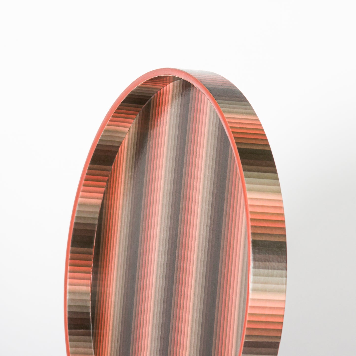 Small Undulating Stripe Tray - Burnt Orange