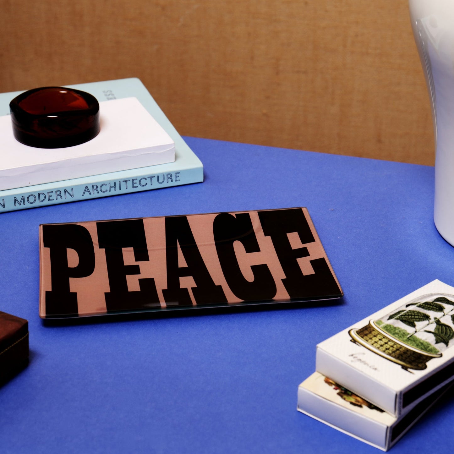 5" x 8" Peace Decoupage Tray - Pink & Black