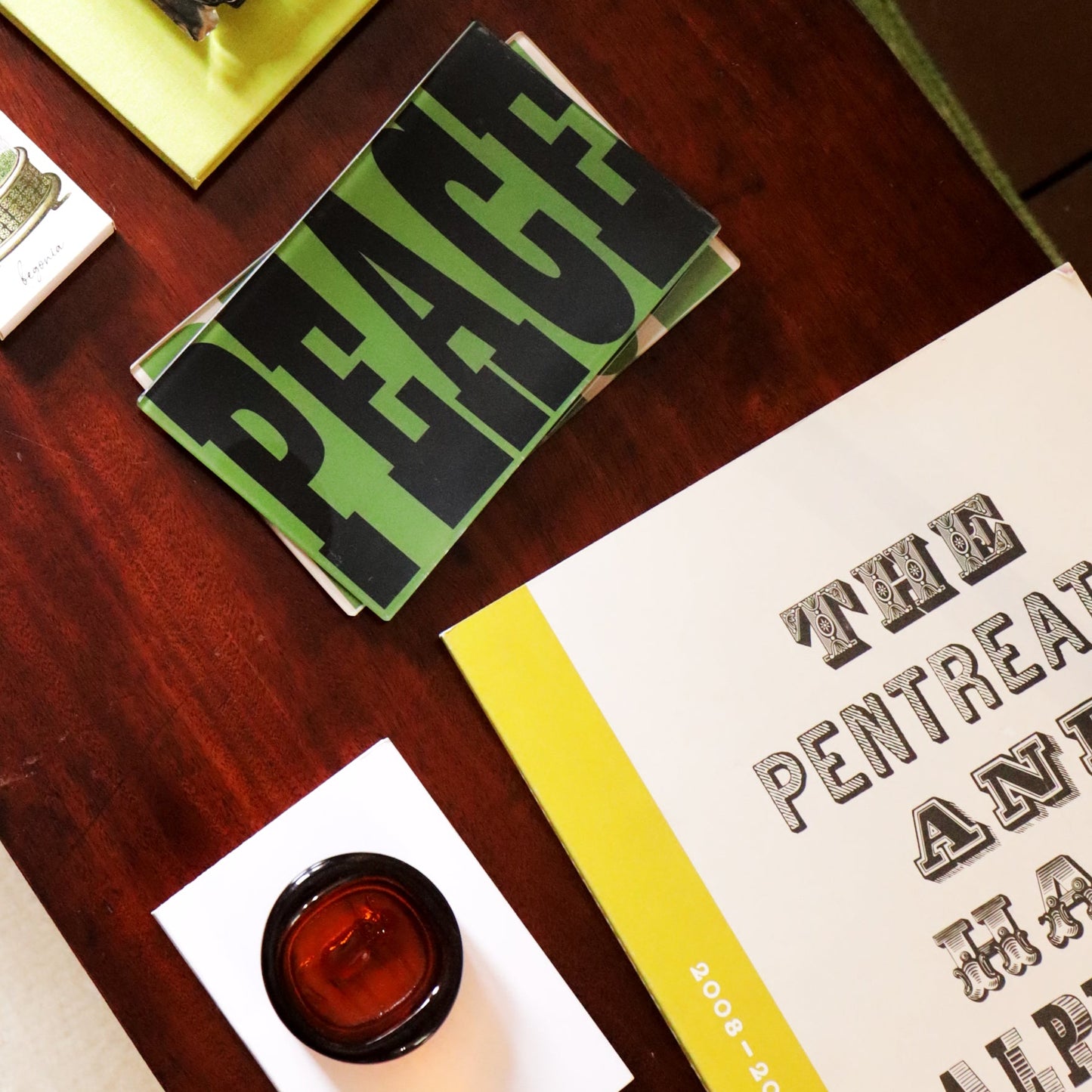 5" x 8" Peace Decoupage Tray - Olive Green & Black