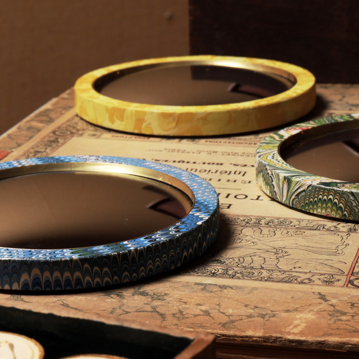 Simple Round Mini Convex Mirror - Chartreuse