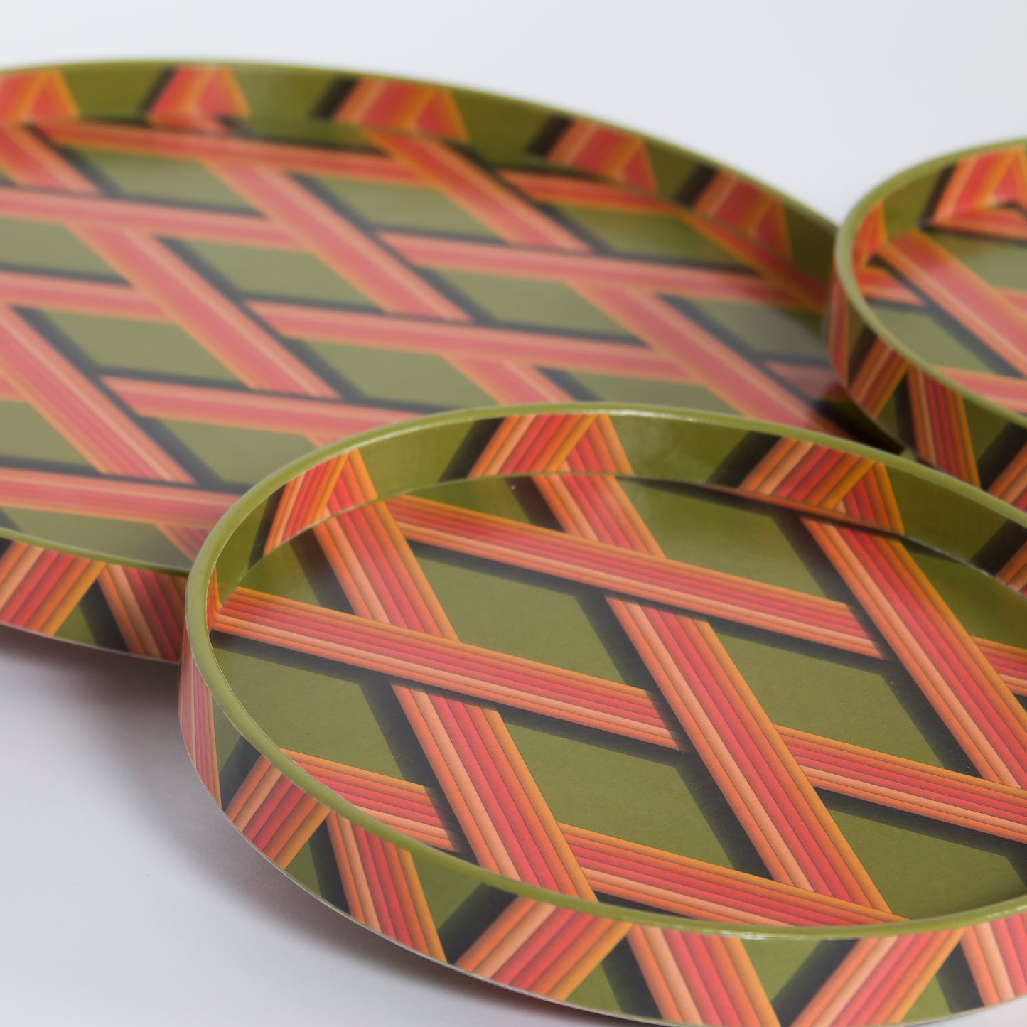 Small Trellis Work Tray - Bright Olive