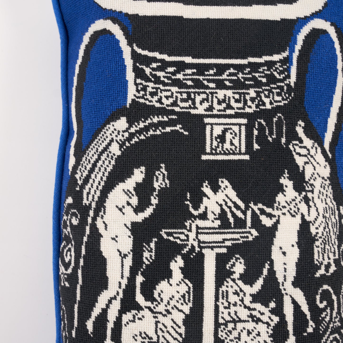 Classical Urn Cushion - Blue
