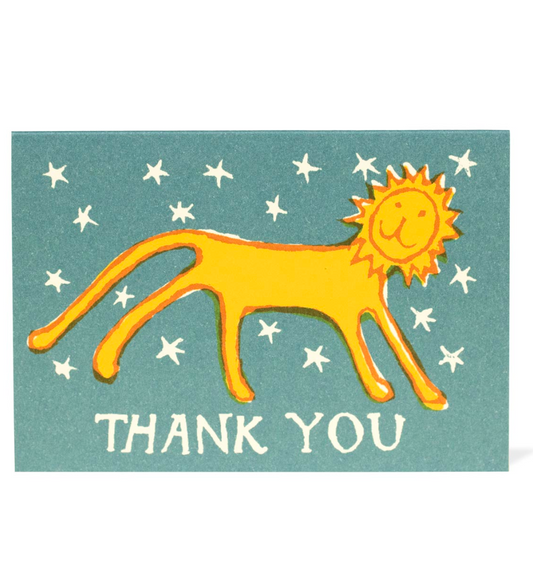 Pack of Six Small Cards Thank You Little Lion
