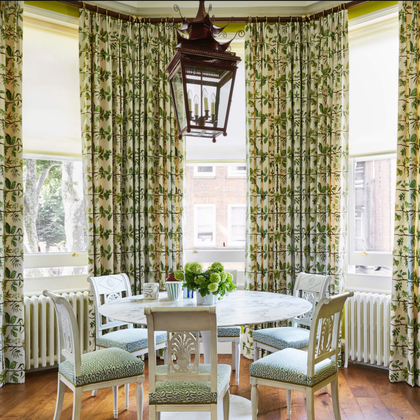 Set of 6 1920's French Painted Dining Chairs