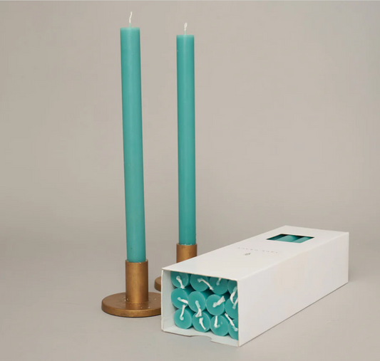 Turquoise Dinner Candle - pack of 12