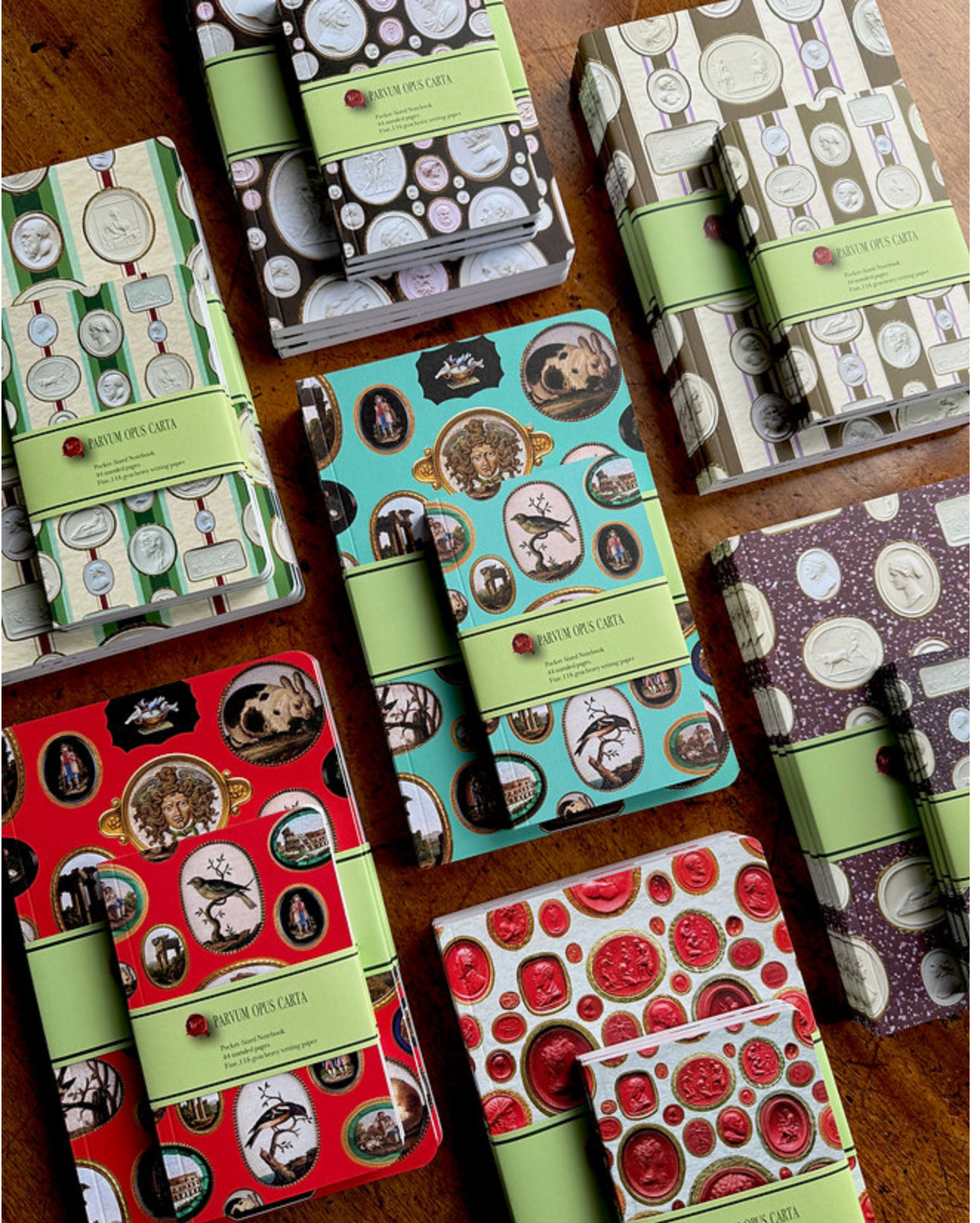 Micromosaics on Duck Egg Blue Digest-Sized Notebook