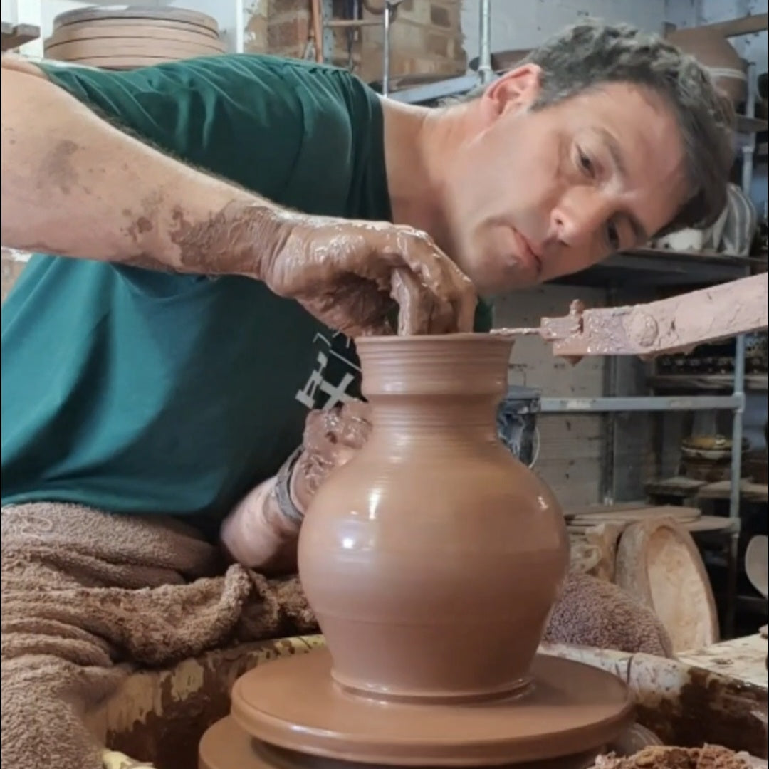 Slipware Tankard - Green/Cream