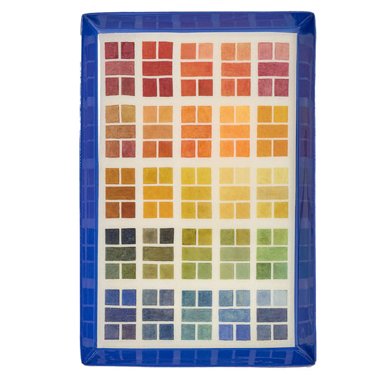 Rectangular Enamel Tray - Watercolour Swatches