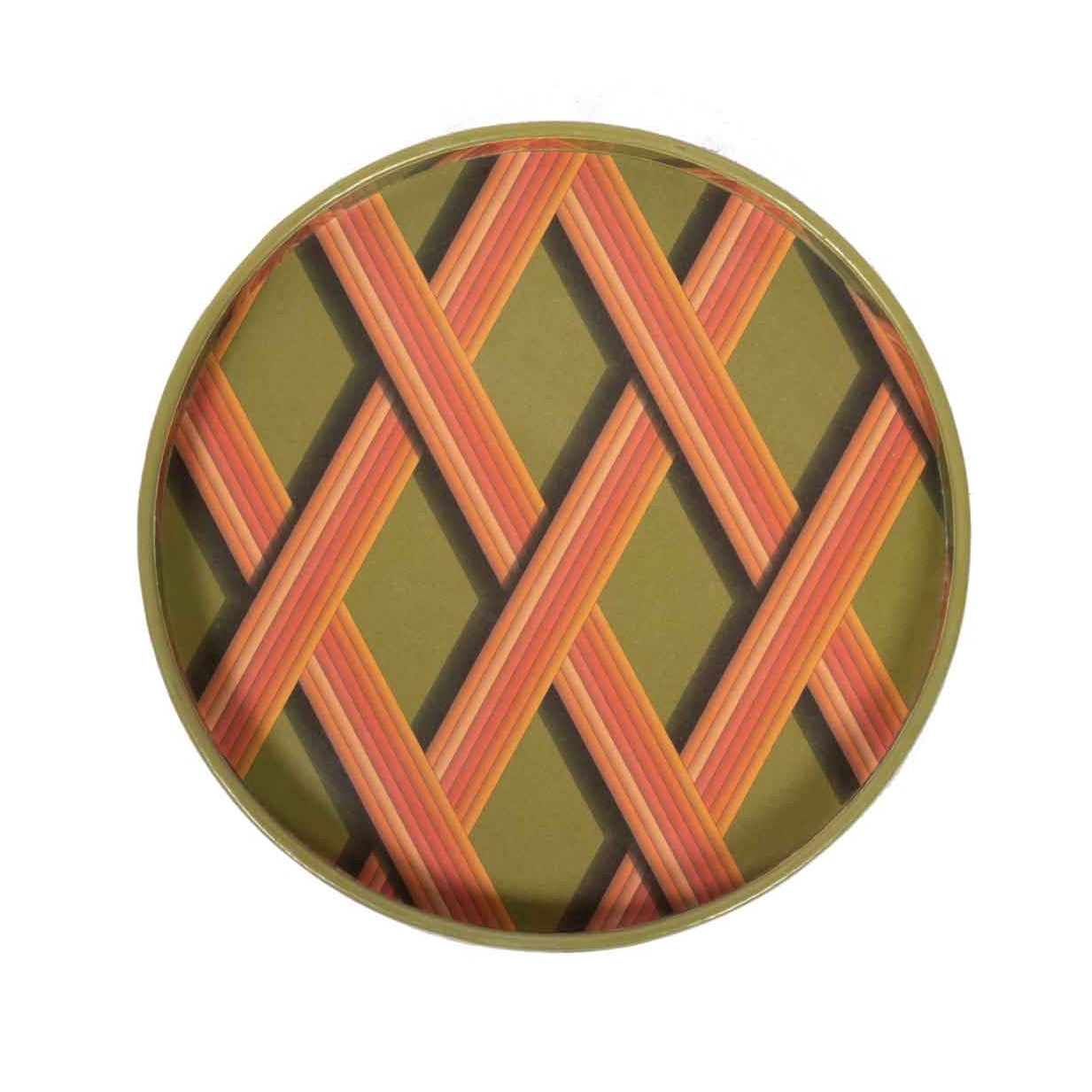 Small Trellis Work Tray - Bright Olive