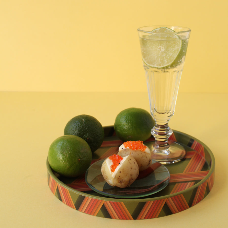 Small Trellis Work Tray - Bright Olive