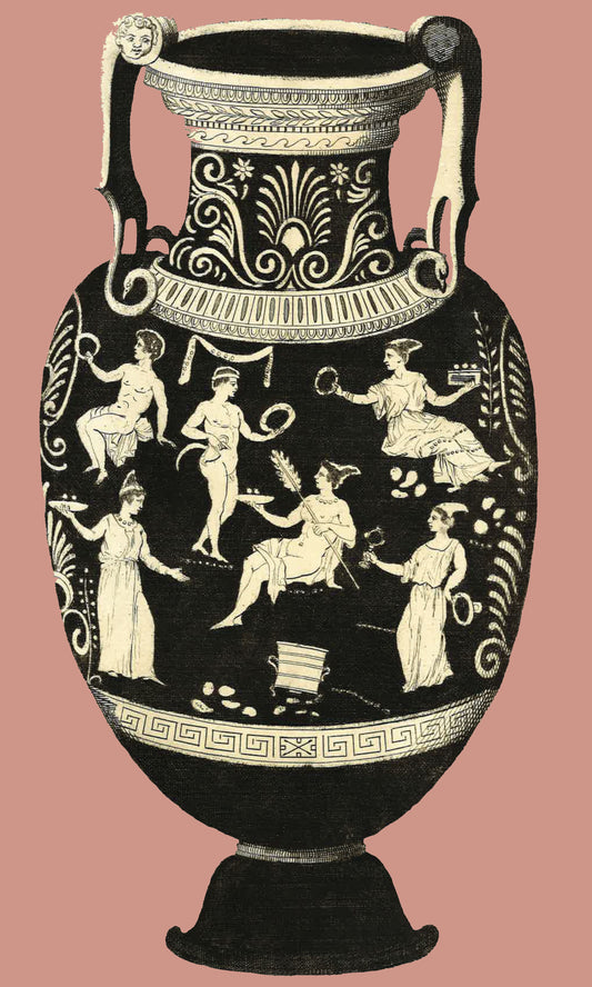 Greek Urn Print - Coral III