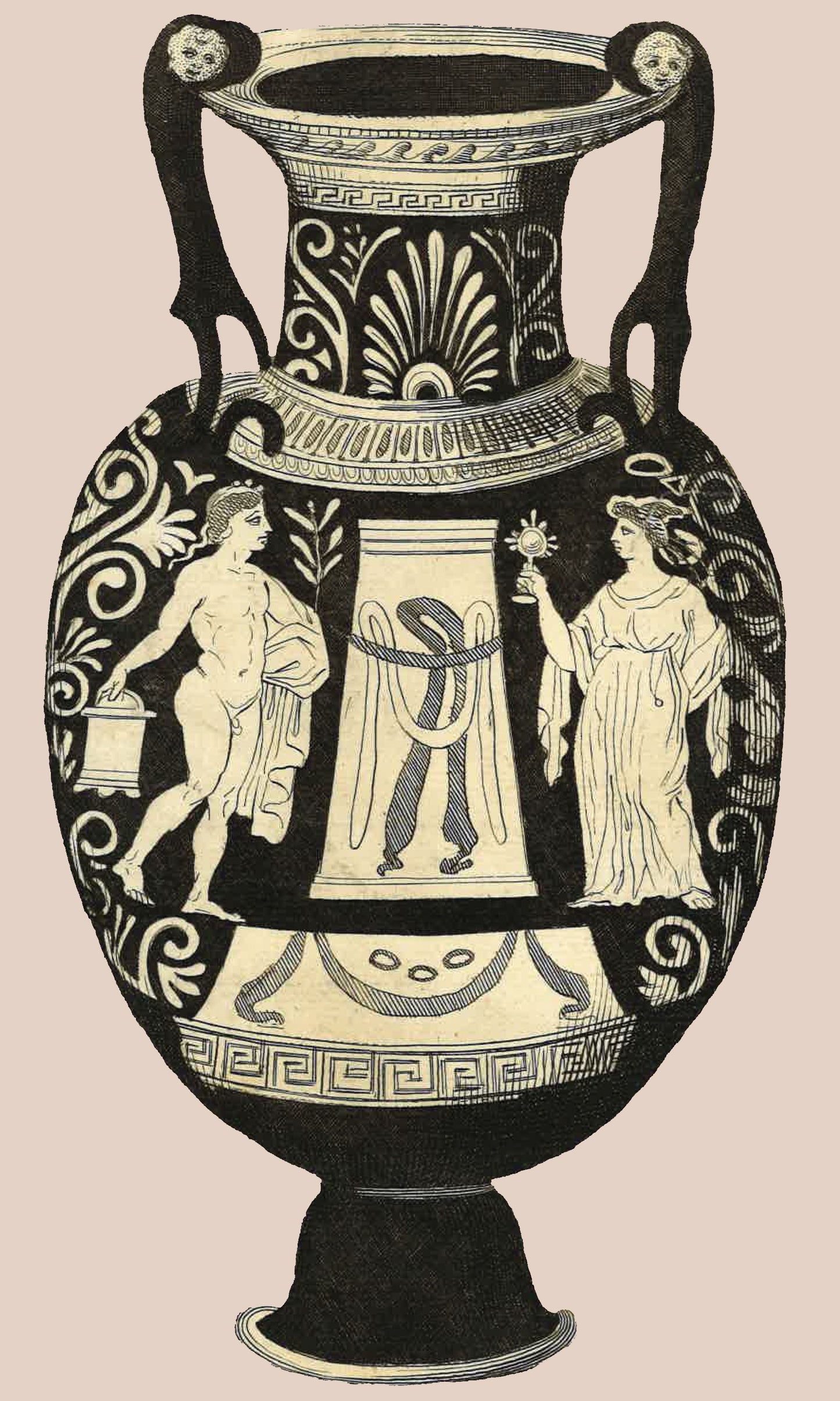Greek Urn Print - Rose IV
