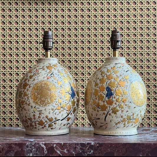 A Pair of Early 20th Century Kashmiri Globe Lamps