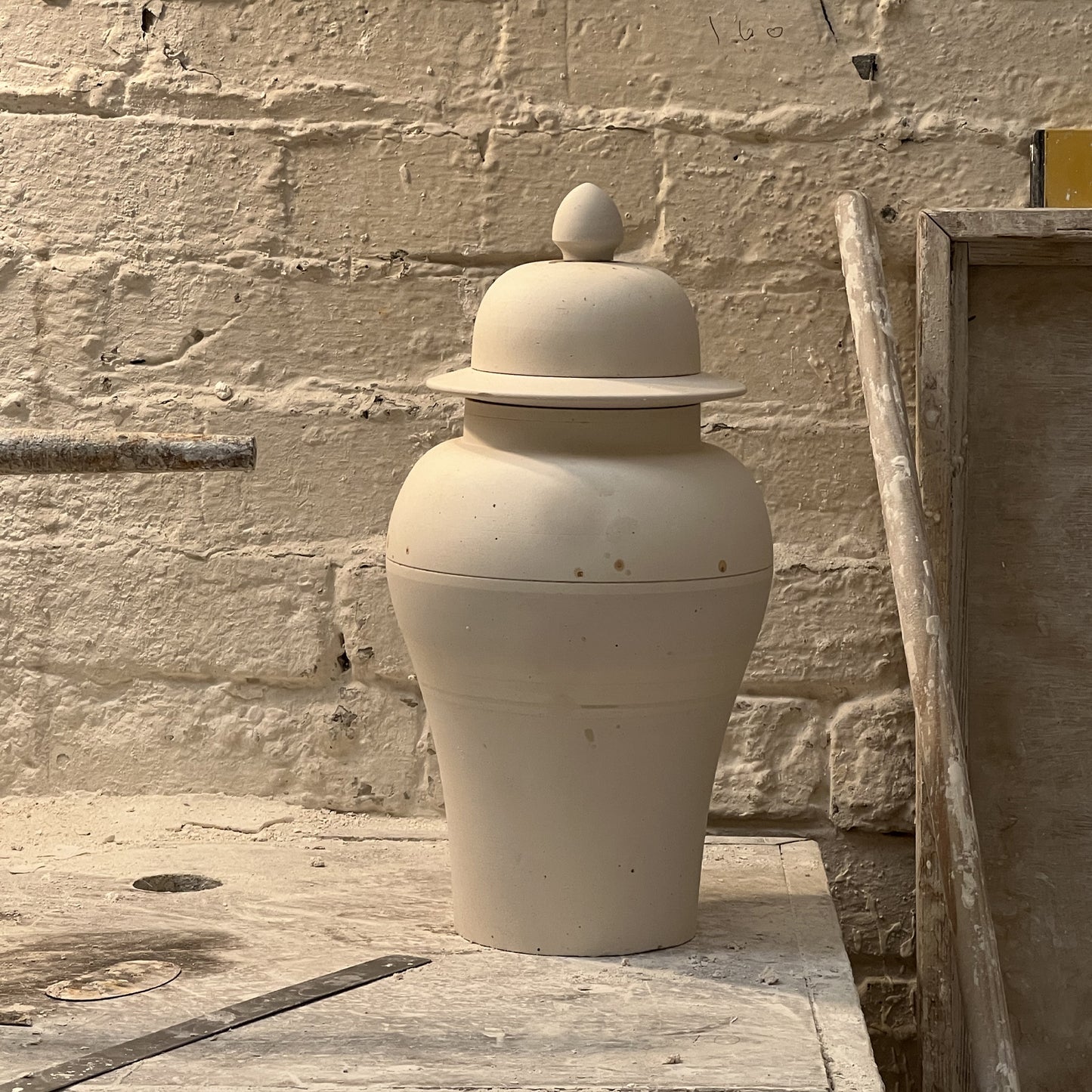 P&H Creamware Temple Jar - Small
