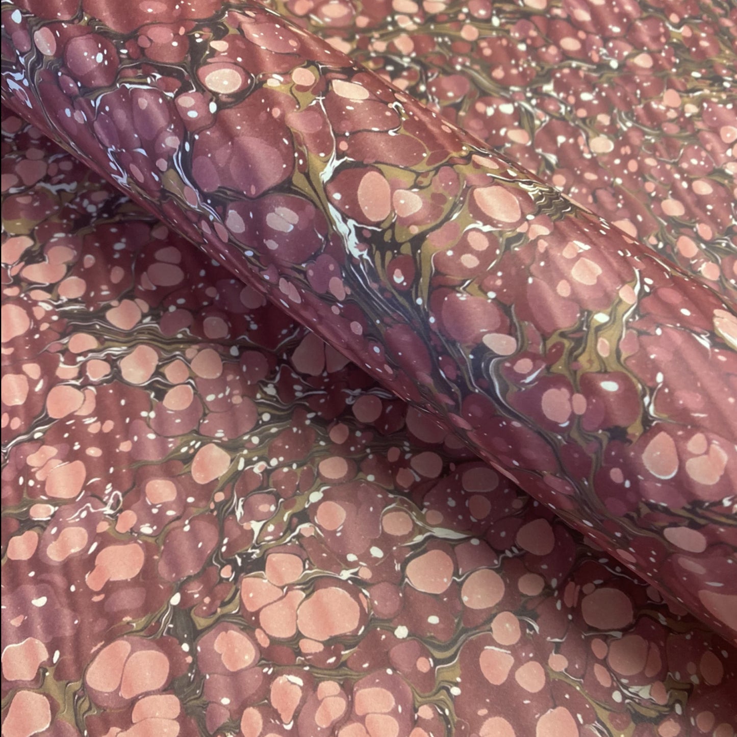 'Vermilio' Printed Marbled Paper