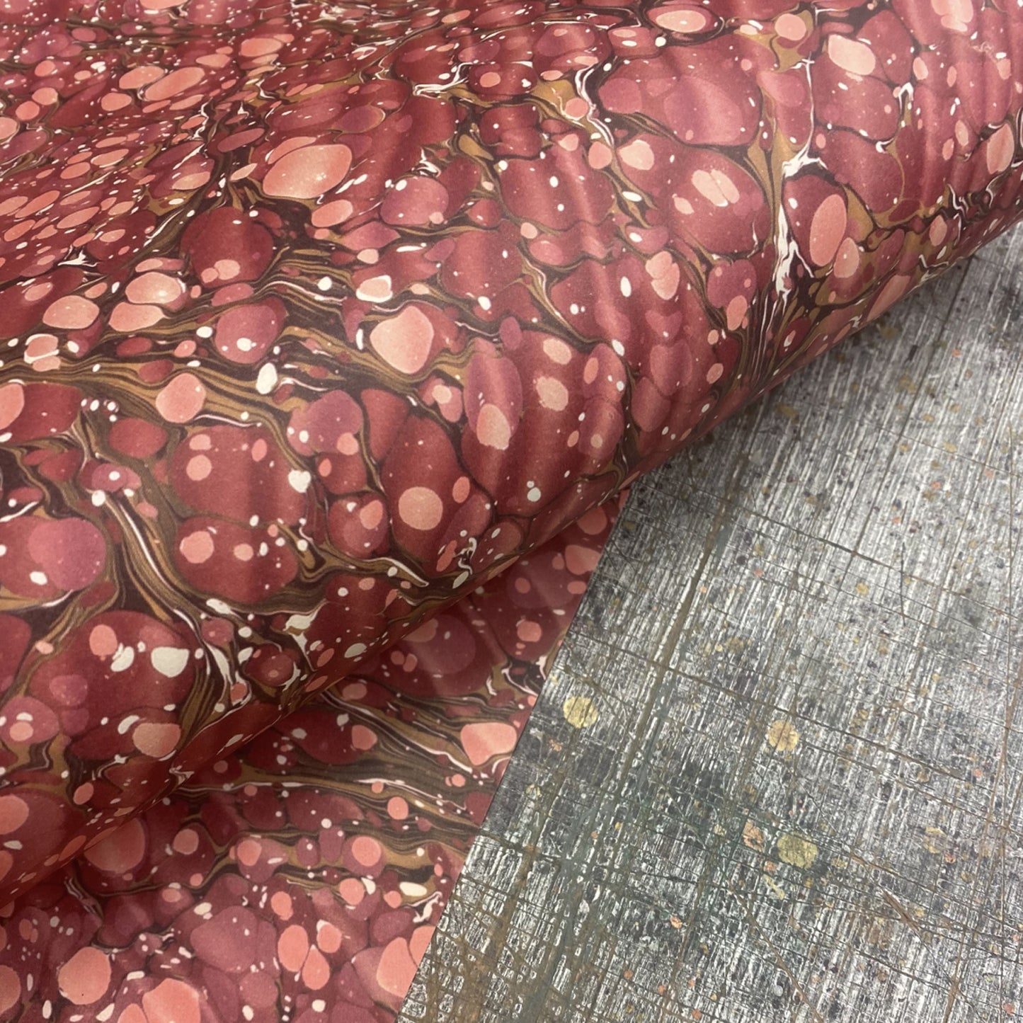 'Vermilio' Printed Marbled Paper