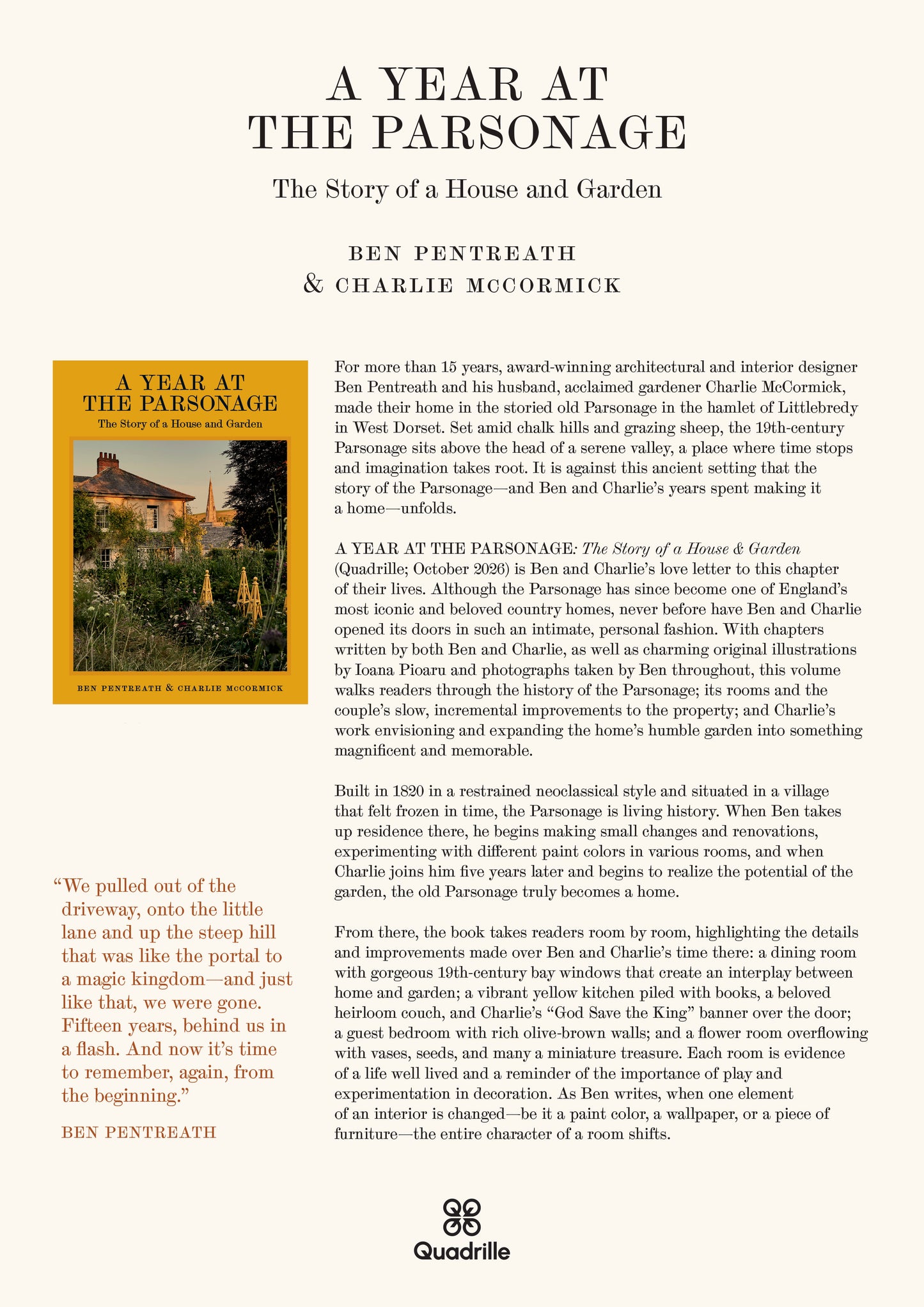 PRE-ORDER: A Year at the Parsonage: The Story of a House & Garden