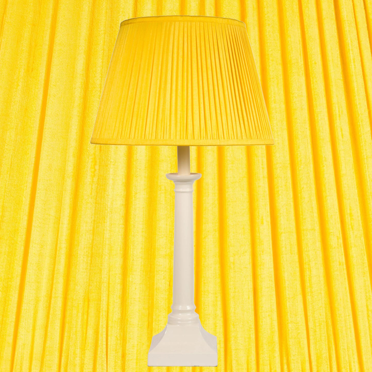 18" Natural Dyed Silk Dupion Lampshade - Yellow