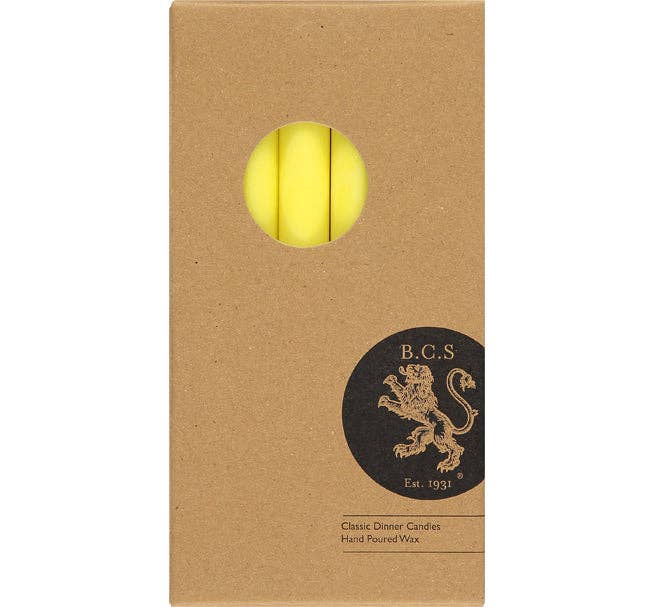 Primrose Yellow Dinner Candles - Pack of 6