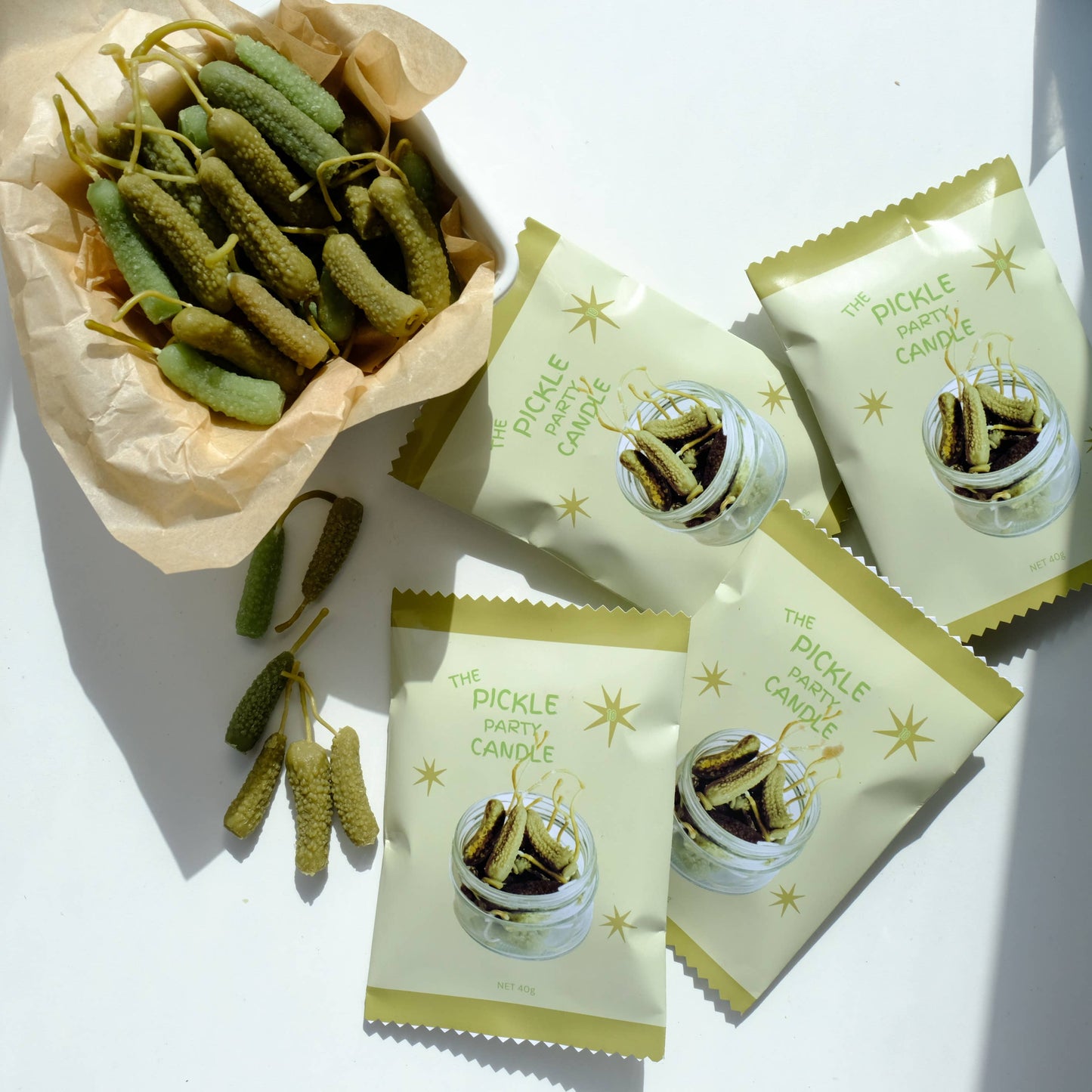 Pickle Beeswax Birthday Candles - set of 10