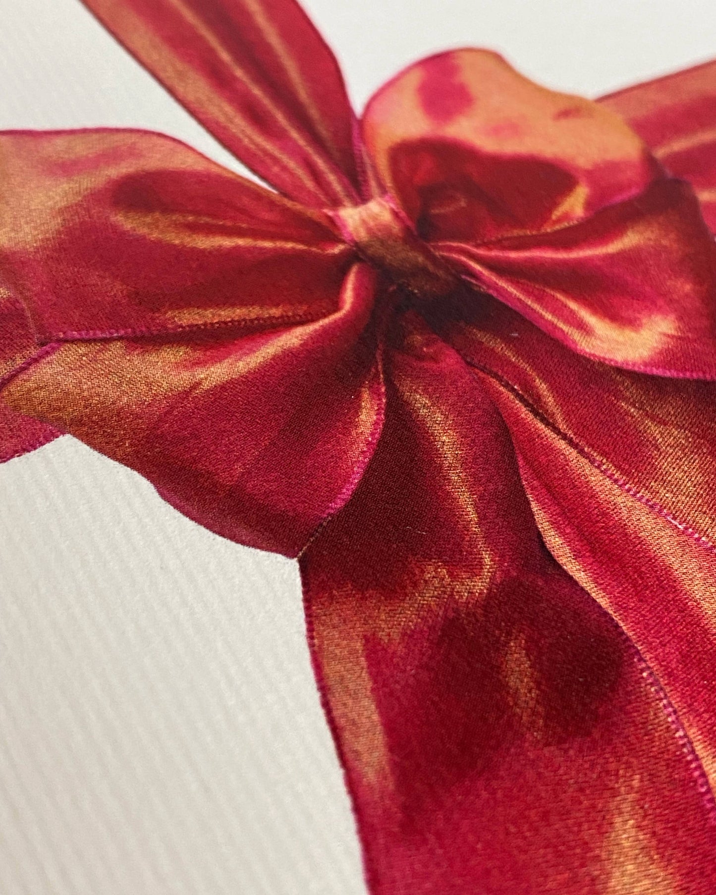 Orange Silk Organza Bow Greeting Card