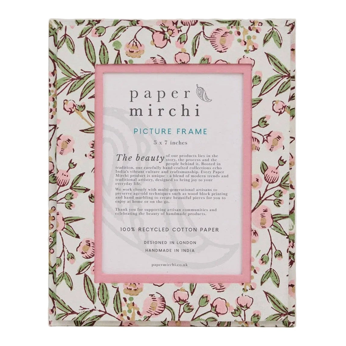 Block Printed Picture Frame - Song Birds