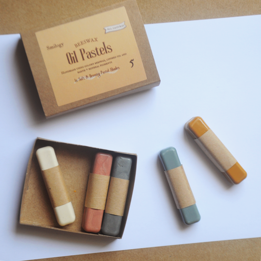 All Natural Beeswax Oil Pastels - Set of 5