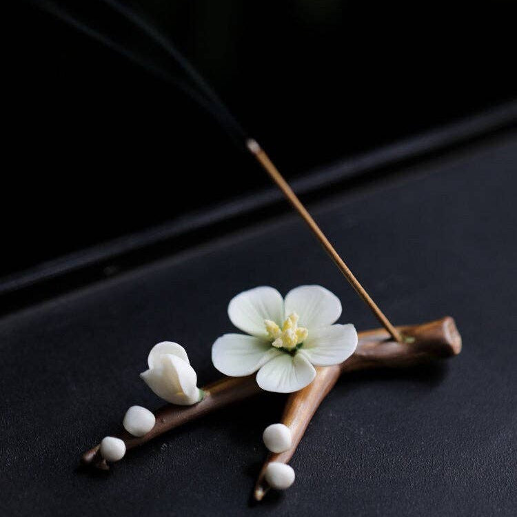 Ceramic Plum Blossom Incense Holder