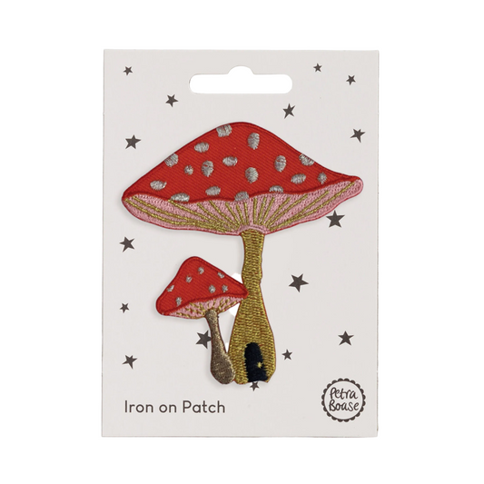 Embroidered Toadstools Iron-on Patch